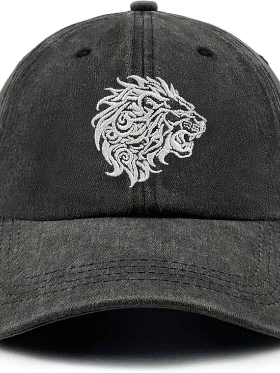 Women\'s Animal Embroidered Baseball Cap Black Gray Lightweight Casual Loin main image 6